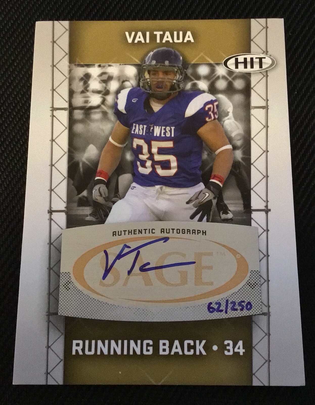 VAI TAUA AUTHENTIC RC CERTIFIED SIGNED AUTOGRAPHED CARD  SEATTLE SEAHAWKS 62/250