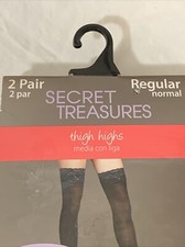 Black Thigh High Stockings 2 Pair OS Regular Size see Chart 