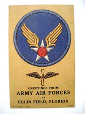 Carte postale militaire 1948 "Salutations de l'armée de l'air à Elgin Field, FL" *