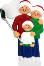 Selfie Stick Family 3 4 5 People Personalized Christmas Ornament Kit