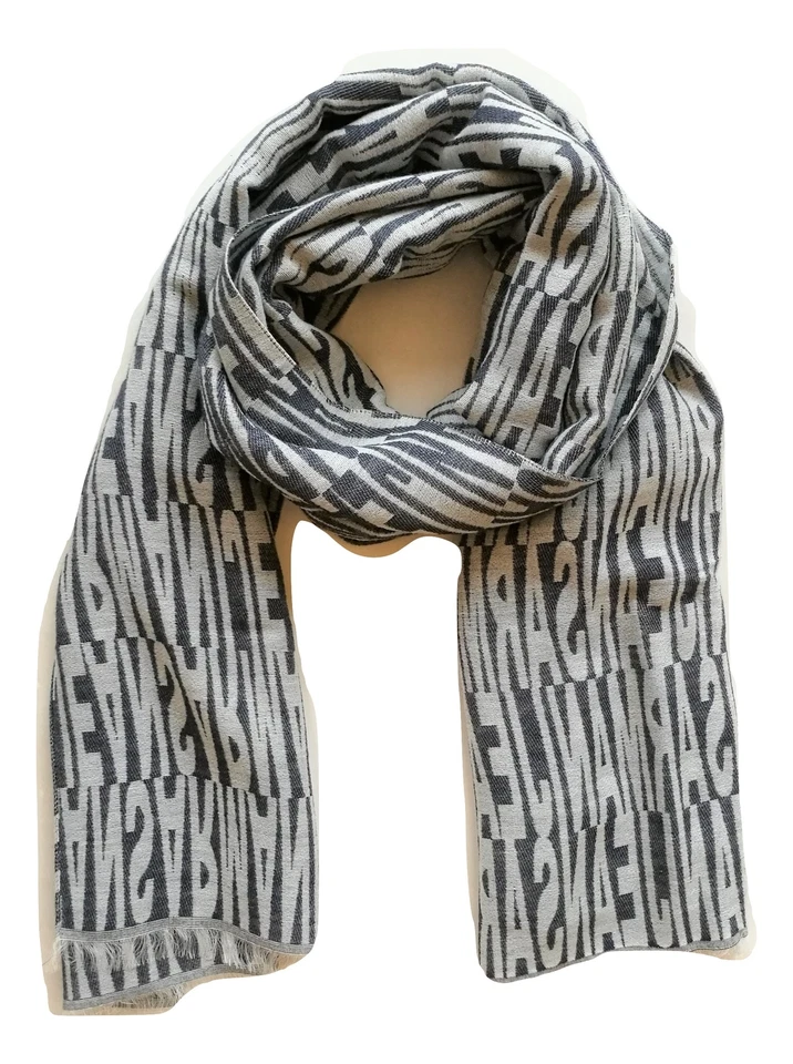 Armani sciarpa in lana unisex grigio-blu denim UJPC209100359 - Imagen 2 de 4