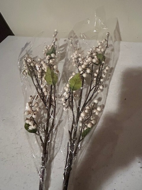 4 Large Sunflower and Berry Stems