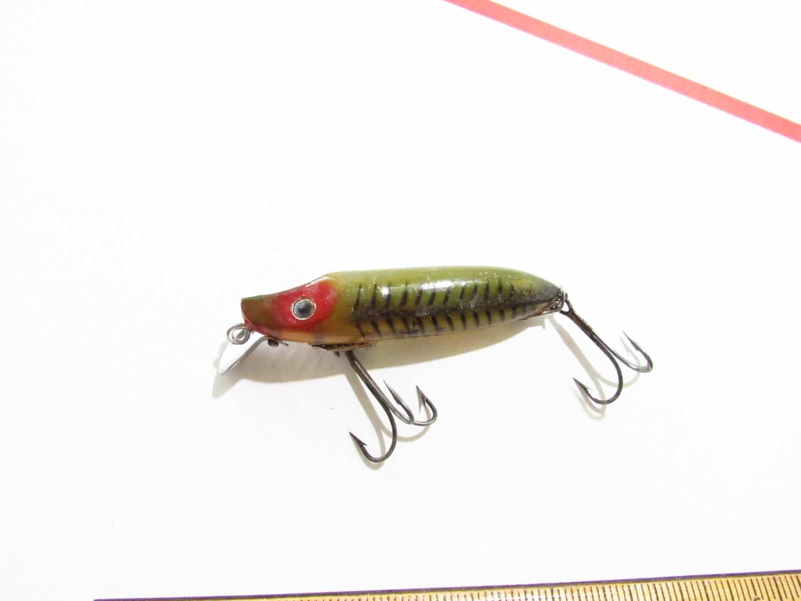 RARE 1930S HEDDON River Runt #9409 XGF LIME X RAY Fishing Lure Dowagiac MI USA