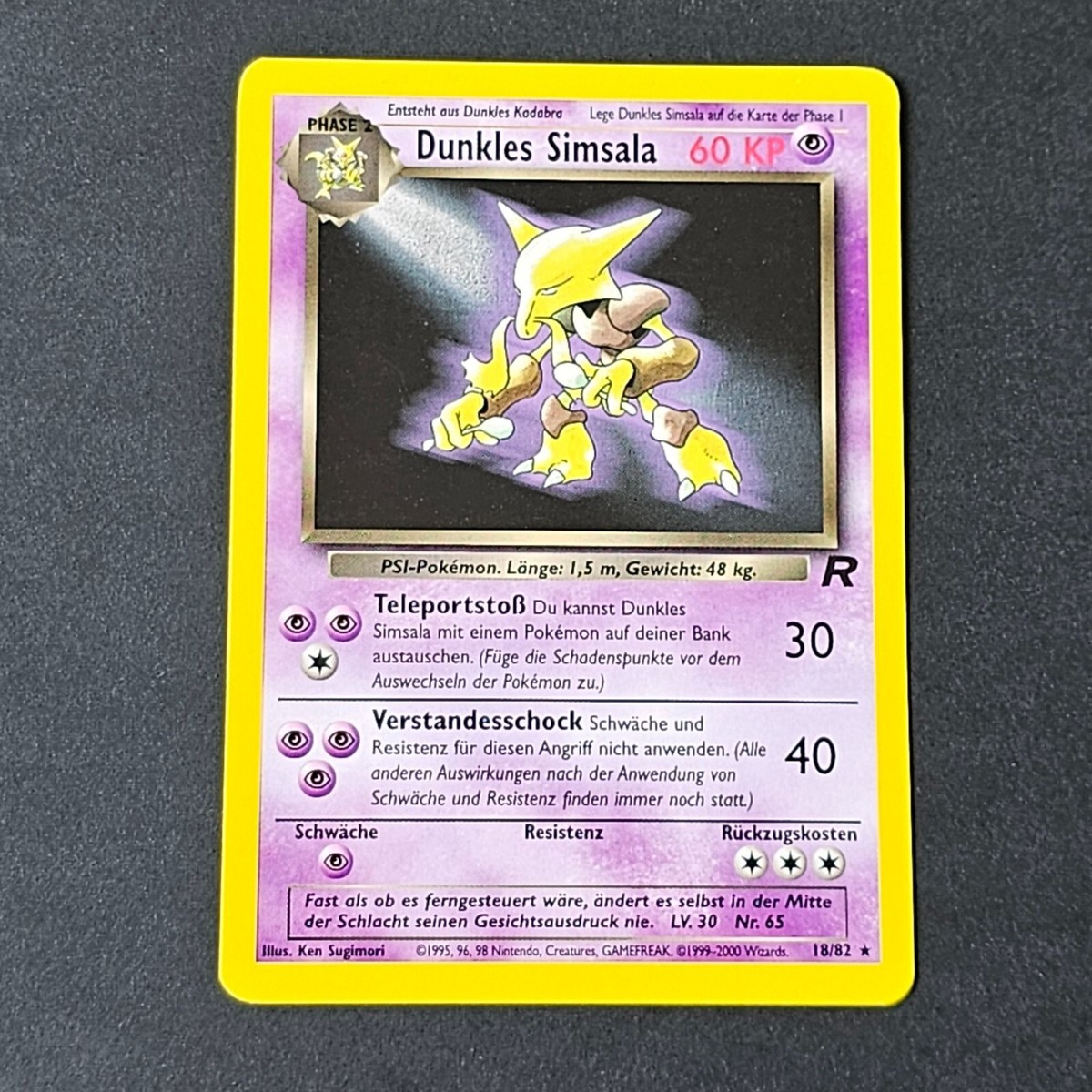 Dark Alakazam Dunkles Simsala 18/82 German Team Rocket Pokemon
