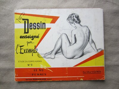 VINTAGE LE NU FEMMES AKT ZEICHNUNG No. 3 NACKTE FRAU MÄDCHEN ALBERT GENTA PARIS