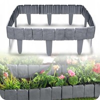 Krumad 10 StüCk Gartenpalisade 280X24 Cm Rasenkante Kunststoff Grau