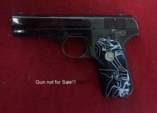 Kirinite Cyclone Blue Pearl Grips w/Silver Colt Mdlns for Colt 1903/08 Model