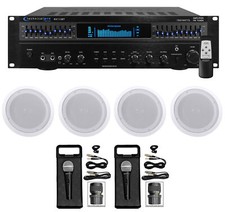 Technical Pro 1500 Watt Home Karaoke Machine System 4 8" Ceiling Speakers