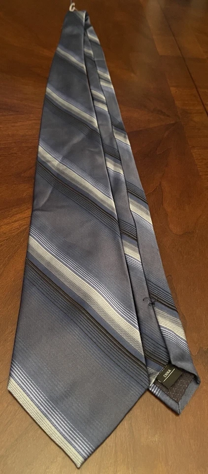 Corbata de cuello Stafford azul negra 100 % seda para hombre hecha en China Foto 3 de 4