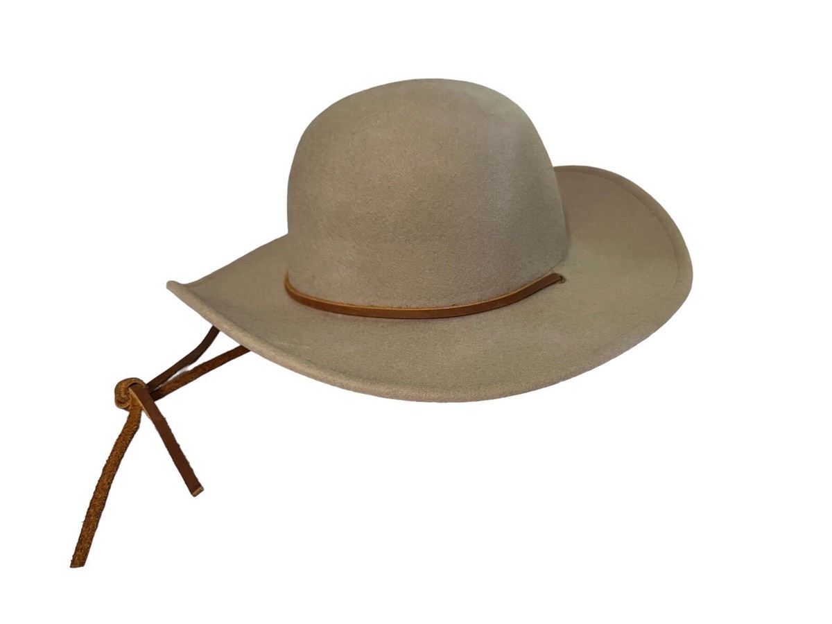 Conner Handmde Hat Women's Tiller Hat OSFM Wide 3” Brim Boho Beige