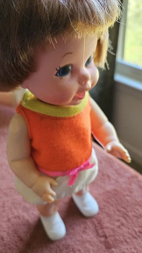 Vintage 1967 Mattel 11" BABY SMALL WALK Doll in Original Clothes