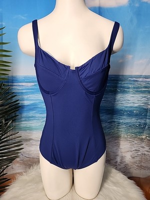 NWT Cupshe Swimsuit Size Medium Blue Color Underwire  Slim & Sculpt