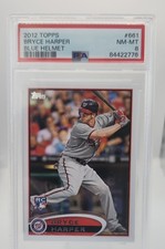 2012 Topps - Bryce Harper #661 Rookie Card Batting, Blue Helmet -PSA 8 NM-Mint. rookie card picture
