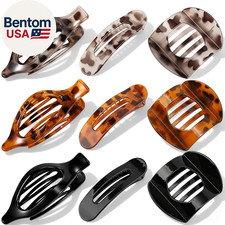 9 PCS Flat Hair Clips for Women, 3 Types Strong-Hold French Flat Claw Clips for