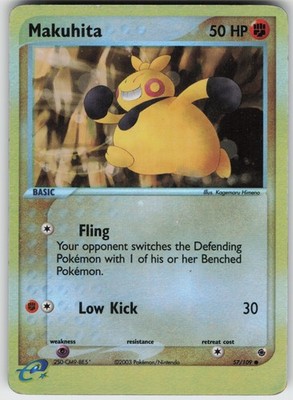 Played Reverse Holo Makuhita - 57/109 Common Ruby and Sapphire
