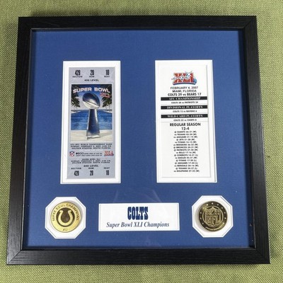 Indianapolis Colts Super Bowl XLI Plaque One Size Blue NFL Highland Mint
