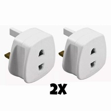 2X Shaver Plug Adaptor Two To Three Pin Toothbrush Adapter Epilators Bathroom
