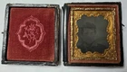 Daguerreotype Portrait Photograph in Ornate Union Case, Glass & Leather, 1850s