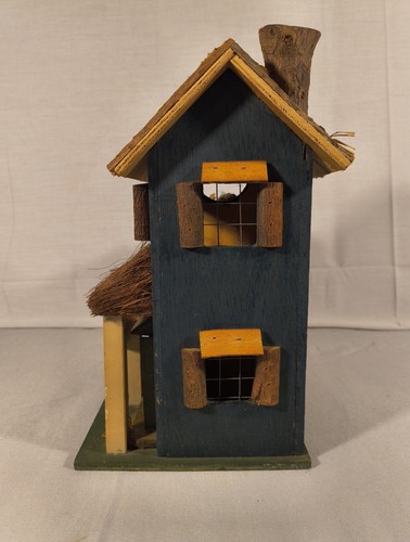 Casetta da pesca in legno arte popolare rustica vintage fatta a mano decorazione voliera - Foto 2 di 15