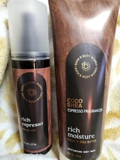 Bath and Body Works Espresso Body Mist & Body Wash Set of 2 Smoke Free Home