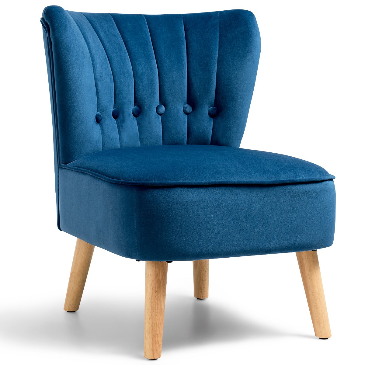 Tufted Velvet Leisure Chair Single Sofa Upholstered Blue