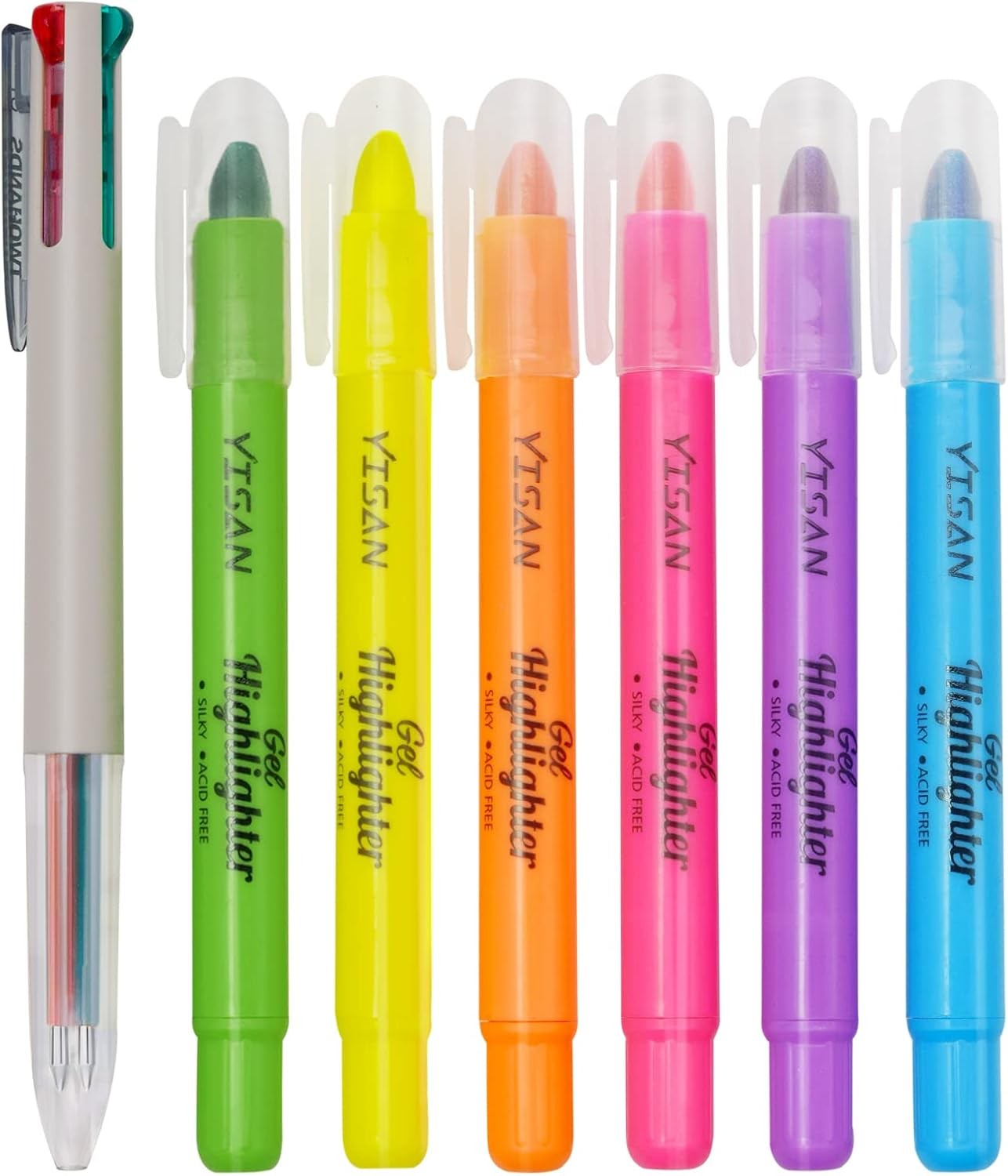 YISAN Bible Highlighters and Pens No Bleed,Bible Study Supplies,6 Gel Highlight