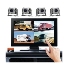 4-Channel 1080P Backup Camera for Truck/RV/Semi Trailer/Van/Cars 10.2inch Tou...