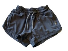 Athleta Girl All Play 3" Shorts in Black Youth Size XS 6 X-Small Tie Waist EUC