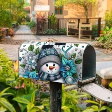 Christmas Mailbox Covers Magnetic Post Box Cover Wraps Standard for Garden Yard