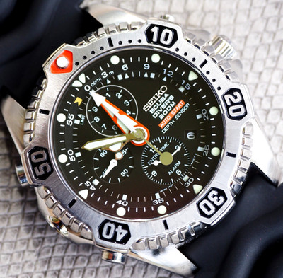 Seiko SCUBA MASTER 7K52 Diver Auto Start Depth Sensor