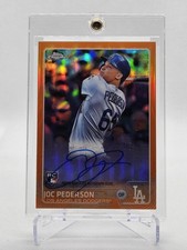 2015 Topps Chrome - Rookie Autographs Joc Pederson #AR-JPN Orange Refractor /25