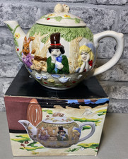 Vintage Alice in Wonderland Teapot Lewis Carroll Mad Hatter's Tea Party - Boxed