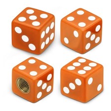 4pcs Dice Style Tire Valve Stem Caps Universal Air Stem Cap Car Tire Orange