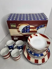 16 Piece Set Of Warren Kimble “Colonial” By Sakura American Set New, Open Box