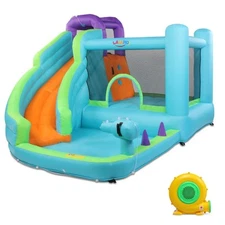 Safety Water Spray Inflatable Bounce House Kids Jump Castle Slide With Blower
