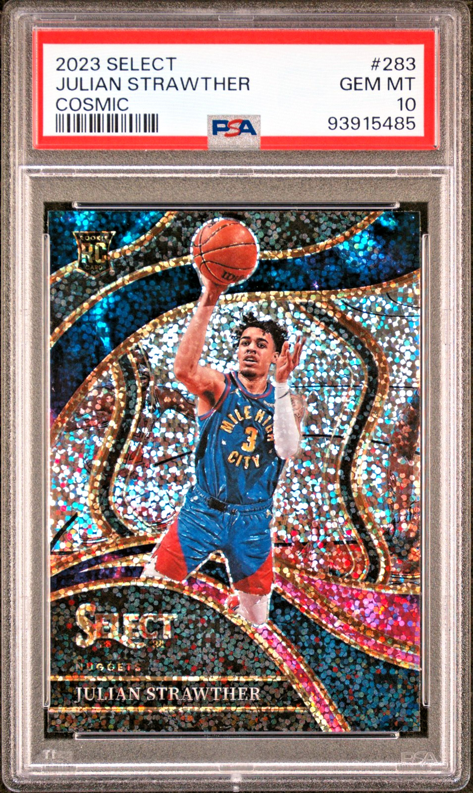 JULIAN STRAWTHER 2023 PANINI SELECT #283 COSMIC ROOKIE POP 5 PSA 10