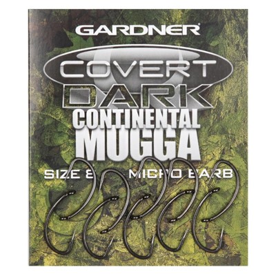 GARDNER COVERT DARK CONTINENTAL MUGGA HOOKS MICRO BARBED SIZE 10