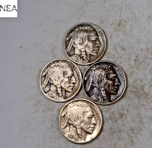 1924+1925+1926+1929 Buffalo Nickel Set/Lot ~ VF/XF/AU ~ZBL29