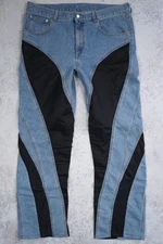 Thierry Mugler X H&M spiral Men's Jeans US 38R  EUR 54 Black Stretch Blue Denim