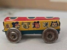 Vintage Tin Litho Circus Train Car, Caboose - Made In Japan Toy Train