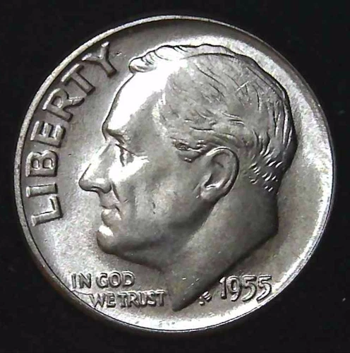1955-P 10C Roosevelt Dime BU 90% Silver 26owt0311-1