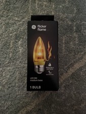 13 Bulbs GE Flicker Flame LED Candle Bulb Medium Base 1W 1600K Non-Dimmable