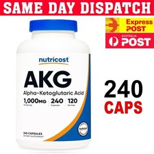 Nutricost CA-AKG Calcium Alpha Ketoglutarate Acid 1000mg 240 Capsule FREE SHIP