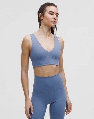 Lululemon Align  V-Neck Bra Light Suport A/B Cup Size 12 W2DPNS Washed Denim NWT