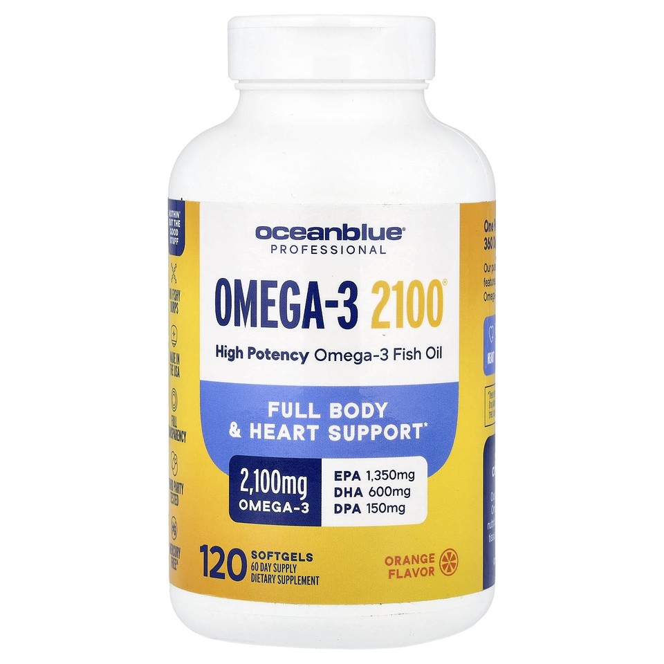 Professional, Omega-3 2100®, High Potency, Orange, 120 Softgels (1,050 mg per
