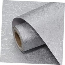 Silk Peel and Stick Wallpaper 17.3"x480" Removable Self 17.3" x 480" Silver