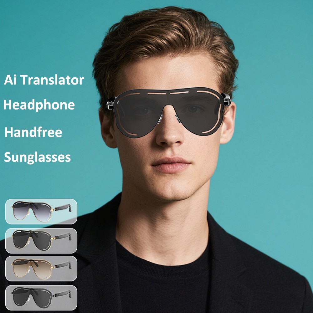 AI Smart Glasses with ChatGPT Translator & Bluetooth Earbuds
