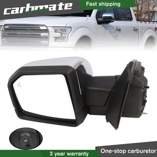 Chrome Heated Left Side Power Mirror For Ford F-150 2015-2018