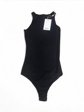 Quince Women s Black Sleeveless High Neck Bodysuit Size XS NWT Basic Layering