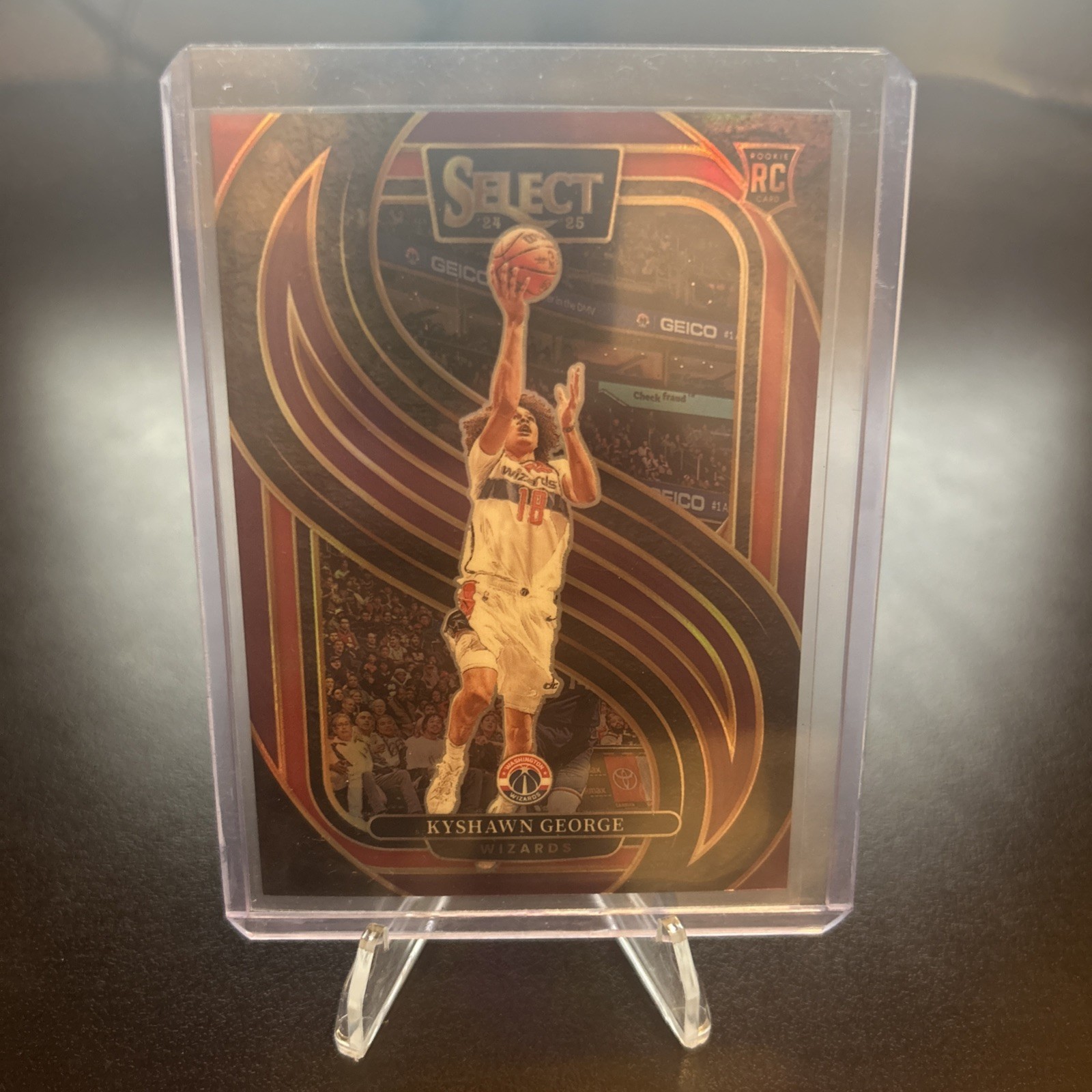 2024-25 Panini Select - Premier Level Kyshawn George #177 Purple Prizm /99 (RC)